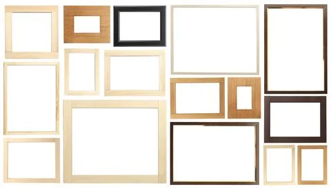 Set of many different frames isolated on white Stock Photos
