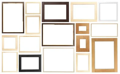 Set of many different frames isolated on white Stock Photos