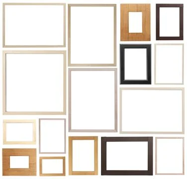 Set of many different frames isolated on white Stock Photos