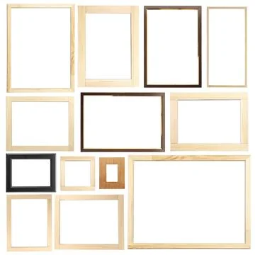 Set of many different frames isolated on white Stock Photos