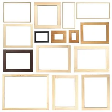 Set of many different frames isolated on white Stock Photos