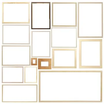 Set of many different frames isolated on white Stock Photos