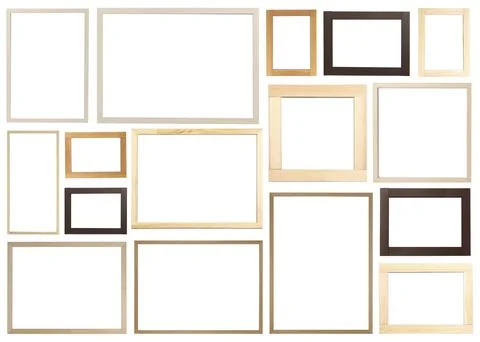Set of many different frames isolated on white Stock Photos