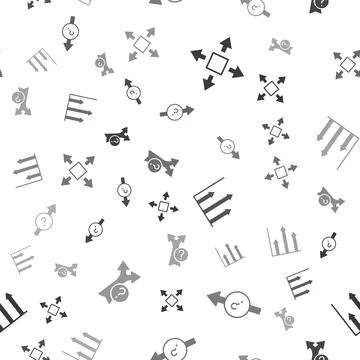 Set Many ways directional arrow, Arrow, Pie chart infographic and on seamless Illustrazione stock