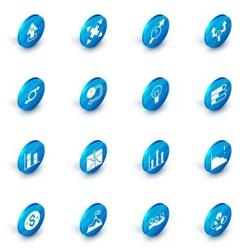 Set Many ways directional arrow, Arrow, Graph, chart, diagram, Pie infographic Stock Illustration
