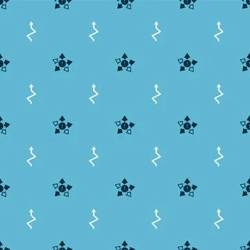 Set Many ways directional arrow and Arrow on seamless pattern. Vector Illustrazione stock