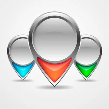 Set of map markers - vector illustration. Stock Illustration