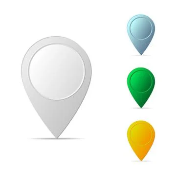 Set of map markers - vector illustration. Stock Illustration