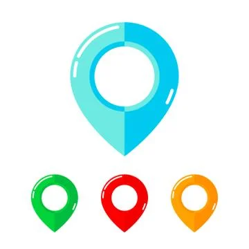 Set of map markers - vector illustration. Stock Illustration