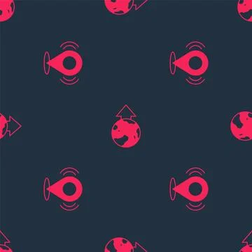 Set Map pin and Location on the globe on seamless pattern. Vector イラスト素材