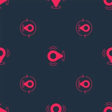 Set Map pin and  on seamless pattern. Vector Stock Illustration