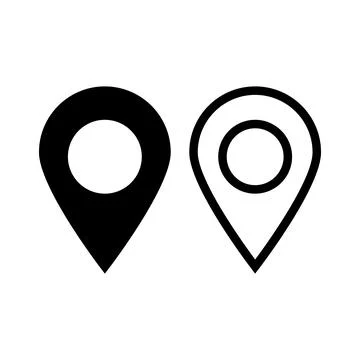 A set of map pin icons. Location information and location. Vectors. Stock Illustration