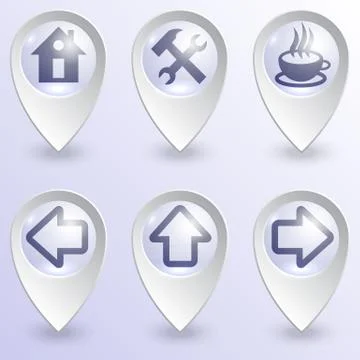 Set of map pins Stock Illustration