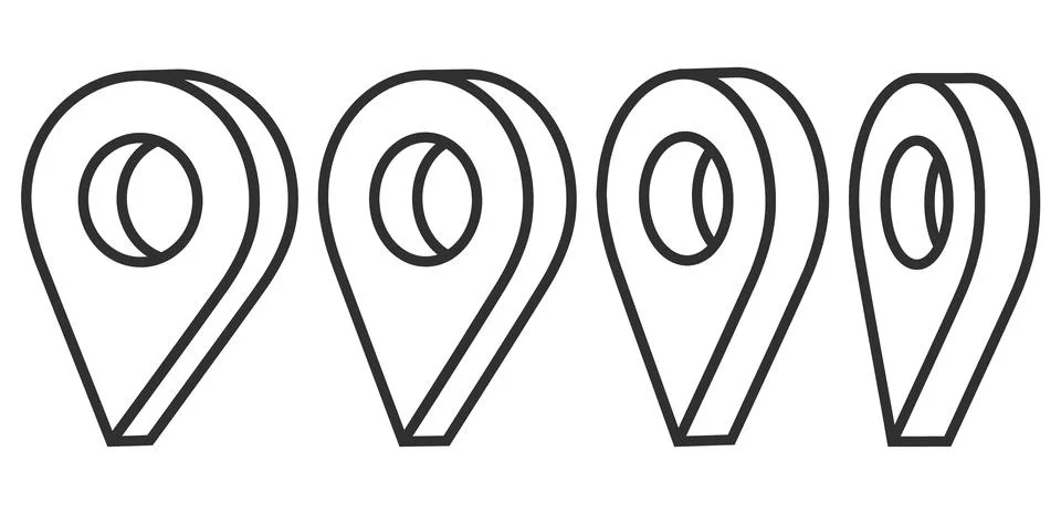 Set of Map pointer. Location symbols. Web location point icon, pointer arrow  Stock Illustration
