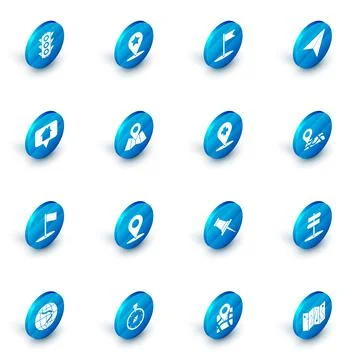 Set Map pointer with star, Flag, Paper airplane, house, Folded map location イラスト素材