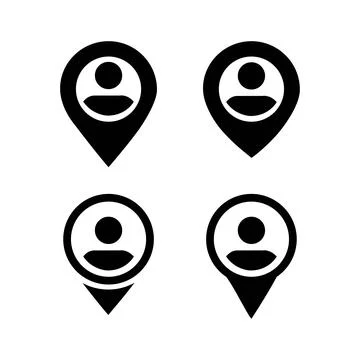 Set of map pointer with user icon. Person location. IIlustration vector Stock Illustration