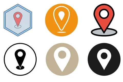 Set of map pointers in a flat design. Vector illustration Illustrazione stock