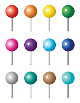 Set of map pointers. Stock Illustration