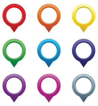 Set of map pointers. Stock Illustration