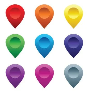 Set of map pointers. Illustrazione stock