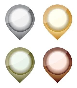 Set of map pointers. Stock Illustration