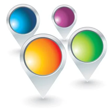 Set of map pointers Stock Illustration