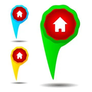 Set of map pointers Stock Illustration