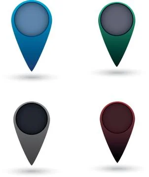 Set of map pointers Stock Illustration