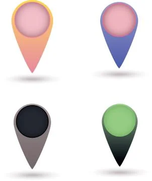 Set of map pointers Stock Illustration