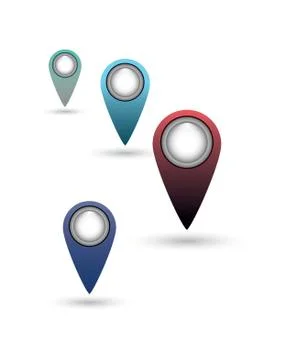 Set of map pointers Stock Illustration
