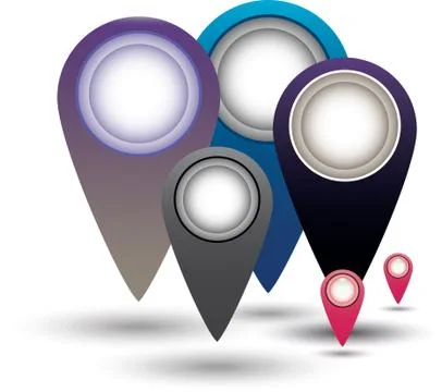 Set of map pointers Stock Illustration