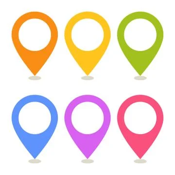 Set of map pointers Illustrazione stock