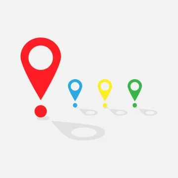 Set of map pointers. Vector illustration EPS 10 Stock Illustration