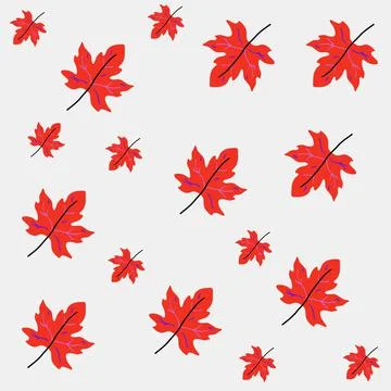 Set of maple autumn leaves pattern background. Illustrazione stock