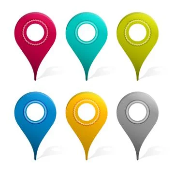 Set of mapping pins icon Stock Illustration