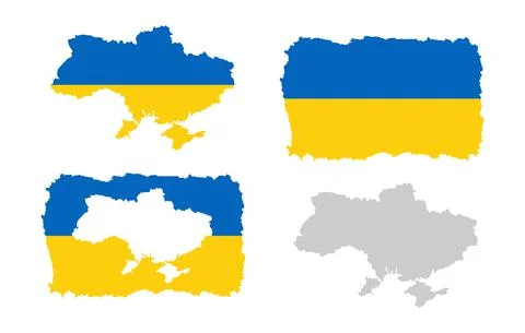 Set of maps of Ukraine,various outline stroke maps Stock Illustration