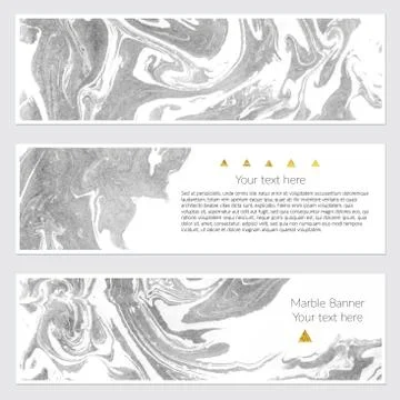 Set of marble banner Stock Illustration