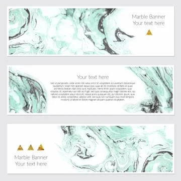 Set of marble banner Stock Illustration
