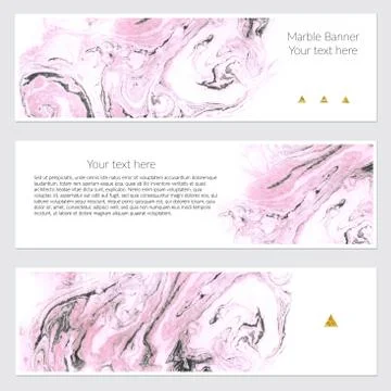 Set of marble banner Stock Illustration