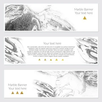 Set of marble banner Stock Illustration