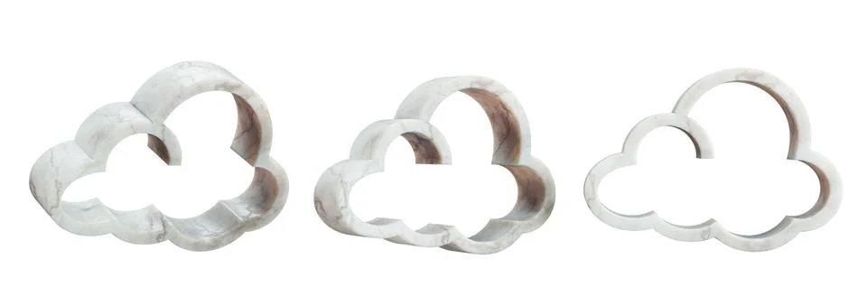 Set of marble cloud icon isolated on white background Stock Illustration