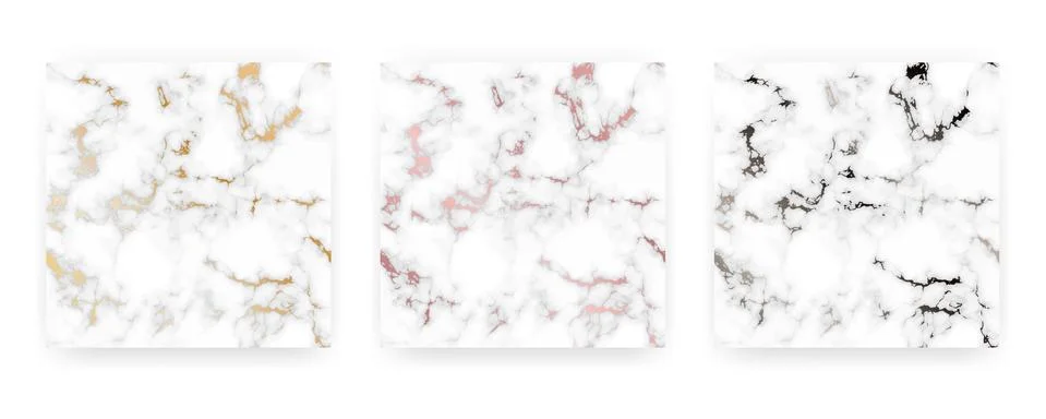 Set of marble golden texture background. Vector illustration. Stock Illustration