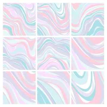Set of Marble Patterns - Abstract Texture with Soft Pastels 2016 Trand Colors - Illustrazione stock