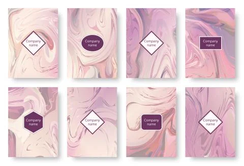 Set of marble pink backgrounds Stock Illustration