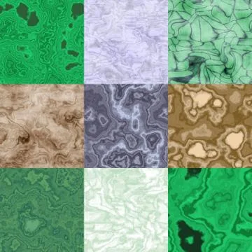 Set of marble seamless generated textures Stock Illustration