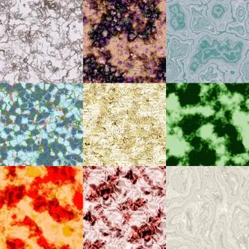 Set of marble seamless generated textures Stock Illustration