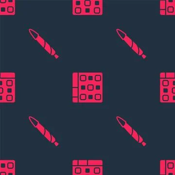 Set Marijuana joint, spliff and Drum machine music on seamless pattern. Vecto Illustrazione stock