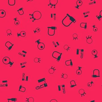 Set Marked key, Bunch of keys, Key and Bicycle lock on seamless pattern. Vector Illustrazione stock
