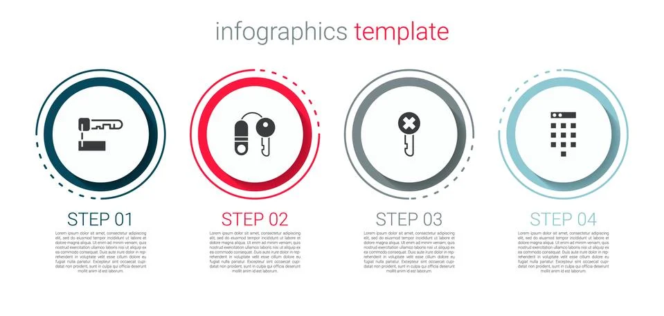 Set Marked key, House with, Wrong and Password protection. Business infographic Stock Illustration