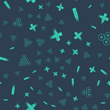 Set Marker pen, , Paint spray can and  on seamless pattern. Vector Stock Illustration